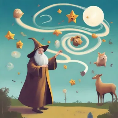 The wizard's spell resulted in a swirl of incoherence, with objects floating in mid-air and animals talking.