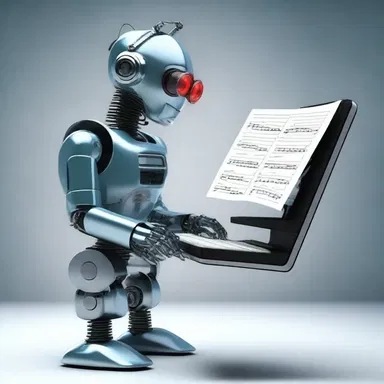 In the futuristic world of the science fiction novel, robots were programmed to compose and recite jingles to entertain humans.