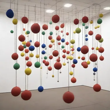 The artist incorporated a jingle of bells in their installation to add an auditory experience to the visual artwork.