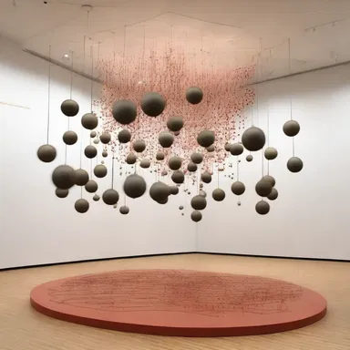 The artist incorporated a jingle of bells in their installation to add an auditory experience to the visual artwork.