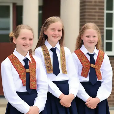 The students at the parochial school wore traditional uniforms as part of their conservative dress code.
