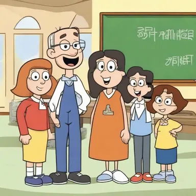 In the cartoon show, the main character attends a parochial school where they often get into funny misadventures.