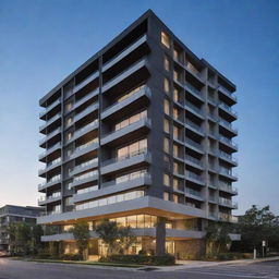 A stylish, modern condominium complex flaunting The Summit brand's unique design ethos.