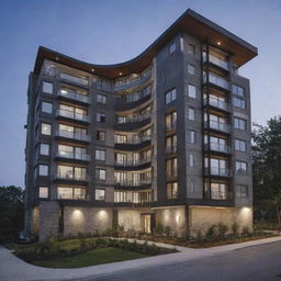 A stylish, modern condominium complex flaunting The Summit brand's unique design ethos.