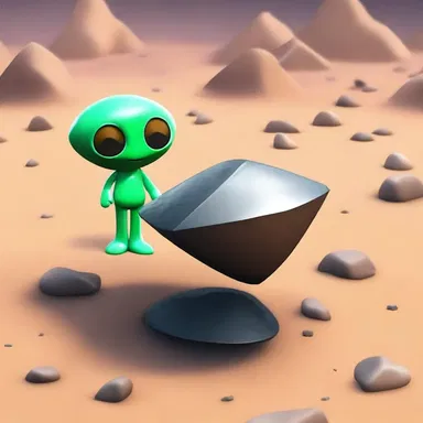 In the science fiction story, the villager discovered an alien artifact that had crash-landed near the village.