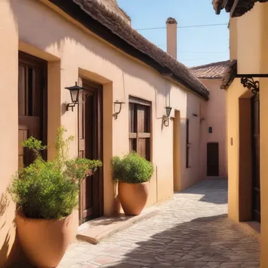 The traditional village houses were designed to reflect the unique architectural style of the region, with spacious courtyards and clay roofs.