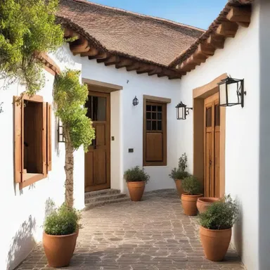 The traditional village houses were designed to reflect the unique architectural style of the region, with spacious courtyards and clay roofs.