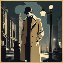 A high-quality digital art piece, designed to mimic a 1920s silent movie poster