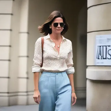 Her casual attire displayed an unconventional unconcern for traditional fashion norms.