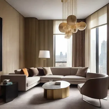 The bargainer was responsible for sourcing unique and elegant furniture pieces for the luxurious high-rise apartment building with modern architecture and interior design.