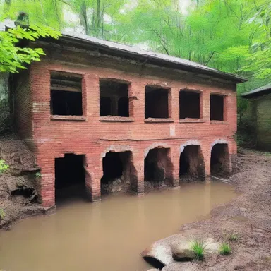 The waterlogged soil caused the foundation of the building to sink over time.