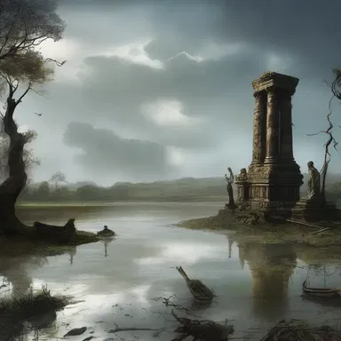 According to the myth, the waterlogged land was a result of a curse from the gods.