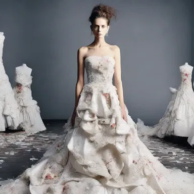 The renowned fashion designer expressed her misogamy through her collection, showcasing wedding gowns torn apart and covered in symbols of hatred.