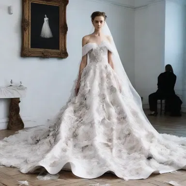 The renowned fashion designer expressed her misogamy through her collection, showcasing wedding gowns torn apart and covered in symbols of hatred.
