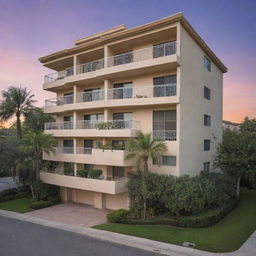 A tranquil condominium, nestled in a peaceful neighborhood, boasting large balconies from which to enjoy breathtaking sunsets.