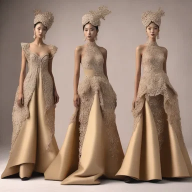 Fashion designers drew inspiration from the elegant movements and striking appearance of the pasang, incorporating its features into their latest haute couture collection.