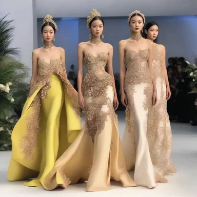 Fashion designers drew inspiration from the elegant movements and striking appearance of the pasang, incorporating its features into their latest haute couture collection.