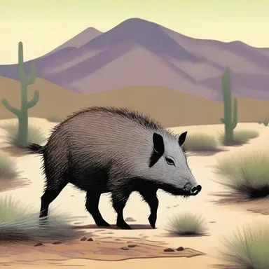 In the novel, the protagonist stumbles upon a pack of javelinas while hiking through the desert.