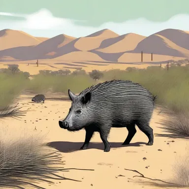 In the novel, the protagonist stumbles upon a pack of javelinas while hiking through the desert.