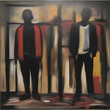 The artist's abstract painting was a powerful depiction of the dark and twisted world of criminalism, showcasing the inner struggles and turmoil faced by those trapped in a life of crime.