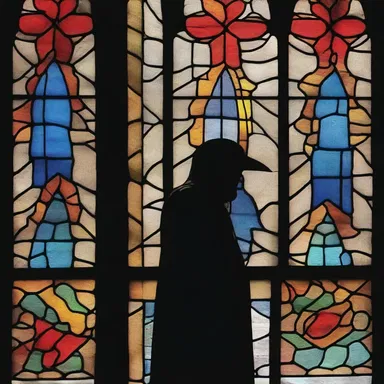 During prayer, she noticed her crow's feet in the reflection of the church's stained glass windows.