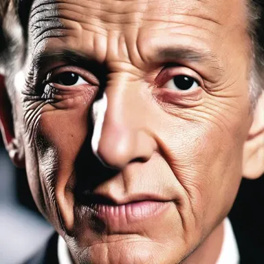 The close-up shot of the actor's face revealed his deep crow's feet, indicating his character's age and wisdom.