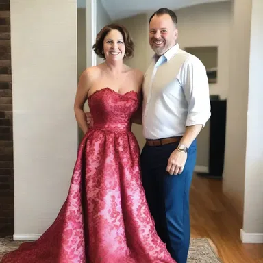 In a romantic gesture, he decided to reface his partner's favorite dress as a surprise anniversary gift.
