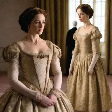 The costume designer meticulously refaces the protagonist's dress in the period drama to accurately portray the fashion of the time.