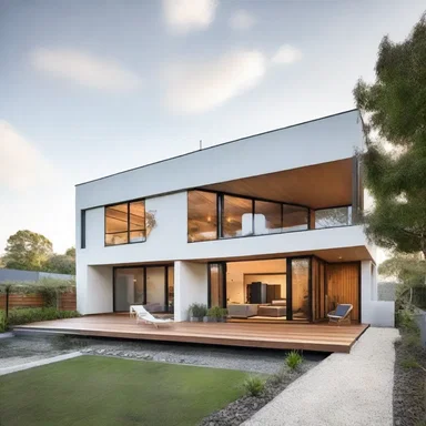 The architect designed a modern, economic house using sustainable materials.