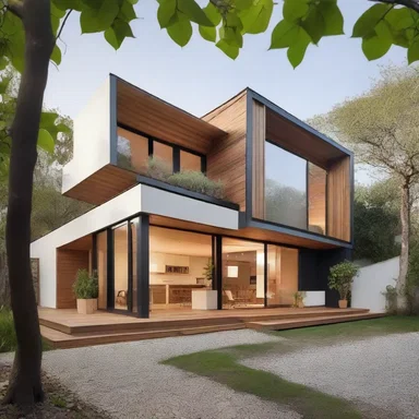 The architect designed a modern, economic house using sustainable materials.