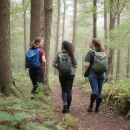 Nature-loving college students exploring wild landscapes, exercising care and respect for the environment around them.