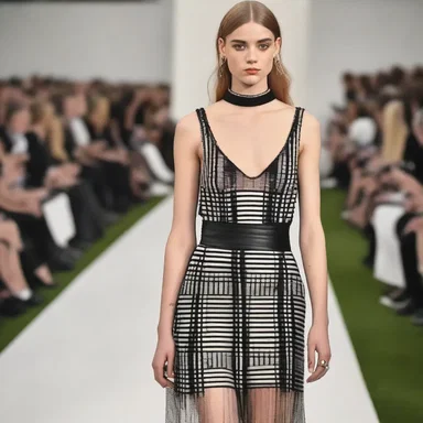 The fashion designer incorporated a washboard detail into the hem of the dress, giving it a unique and edgy look.