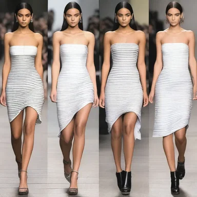 The fashion designer incorporated a washboard detail into the hem of the dress, giving it a unique and edgy look.