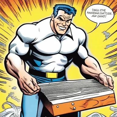 In the comic book, the hero's superpower was using a washboard to defeat villains by scrubbing them clean.