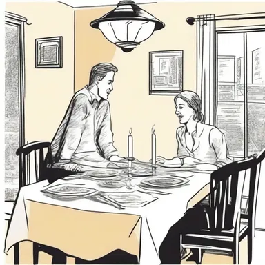 In order to surprise his partner, John decided to draw up plans for a romantic candlelit dinner at home.