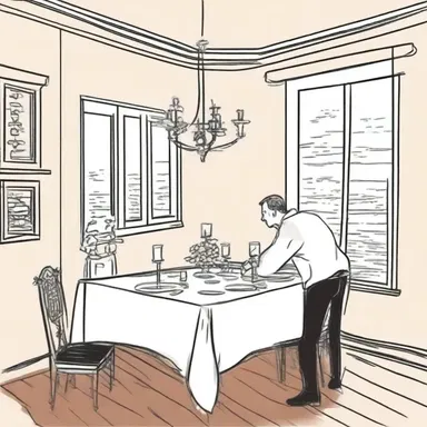 In order to surprise his partner, John decided to draw up plans for a romantic candlelit dinner at home.