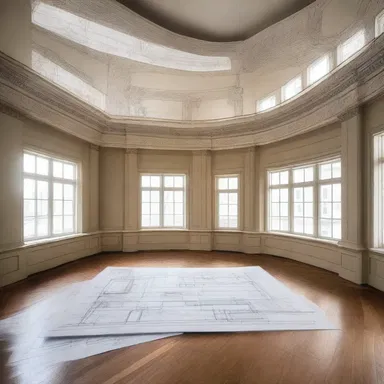 The architect spent days drawing up detailed plans for the new building, including its unique interior design.