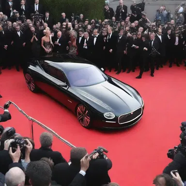 The car drew up to the red carpet as the actors stepped out.
