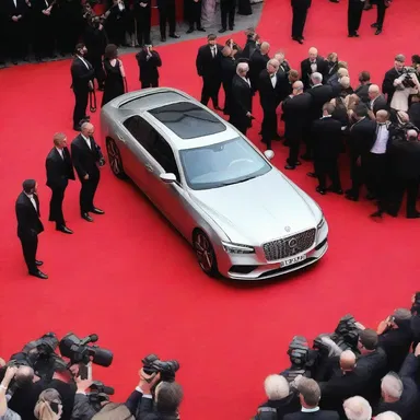 The car drew up to the red carpet as the actors stepped out.