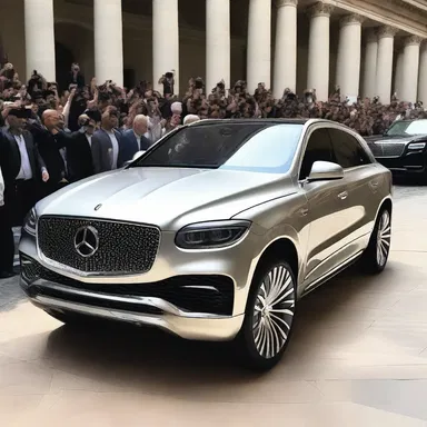The luxury car drew up at the fashion show, catching the attention of the paparazzi.