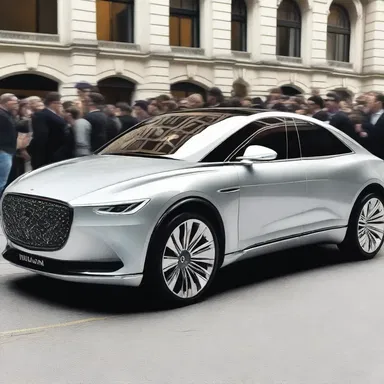 The luxury car drew up at the fashion show, catching the attention of the paparazzi.