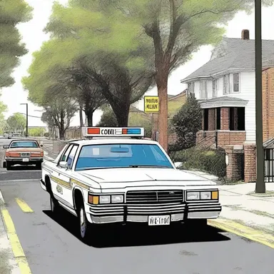 As the detective arrived at the crime scene, his patrol car drew up to a halt.