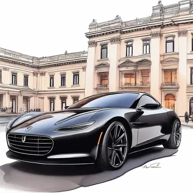 She drew up her sleek, black sports car in front of the fashion show venue.