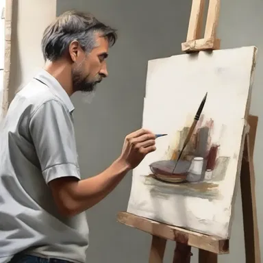 The painter would meticulously draw up the composition before applying any paint to the canvas.