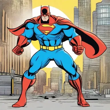 The comic book character personated a superhero, fighting crime and saving the city.