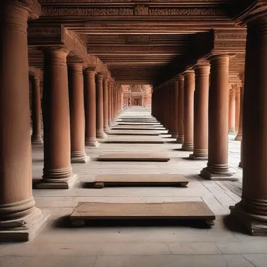 During the solemn ceremony at the ancient temple, the floorboards softly creaked under the weight of the devotees as they made their way to pray.