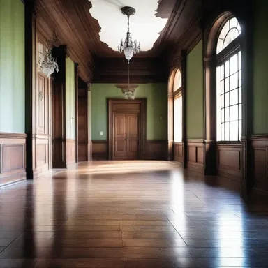 As I walked through the old mansion, the wooden floors creaked beneath my feet.