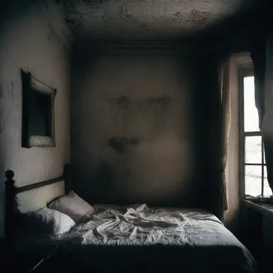 In the dimly lit room, their bodies intertwined as the old bed creaked.