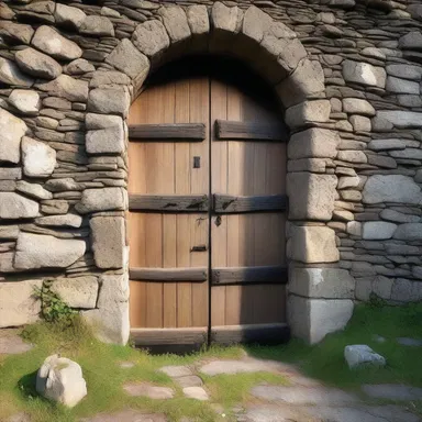 The ancient door of the castle creaked open, revealing a glimpse of the past.