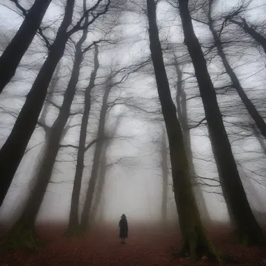 The haunted forest was known for its eerie sounds, including the creak of the trees warning of approaching mythical creatures.